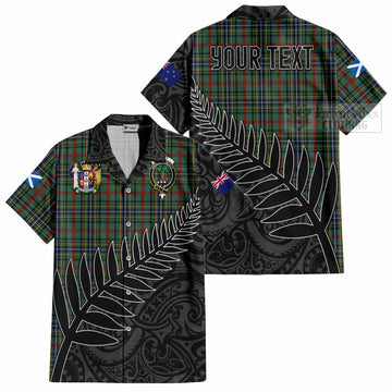 Bisset Crest Tartan Hawaiian Shirt with New Zealand Silver Fern Half Style Kid - Tartan Vibes Clothing
