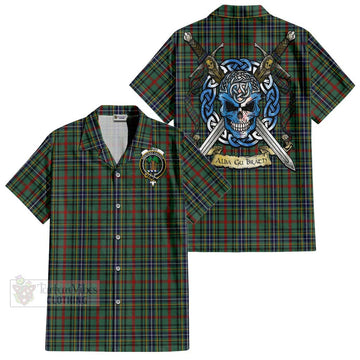 Bisset Tartan Hawaiian Shirt with Family Crest Celtic Skull Style Kid - Tartan Vibes Clothing