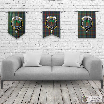 Bisset Tartan Gonfalon, Tartan Banner with Family Crest Rectangle - Tartan Vibes Clothing