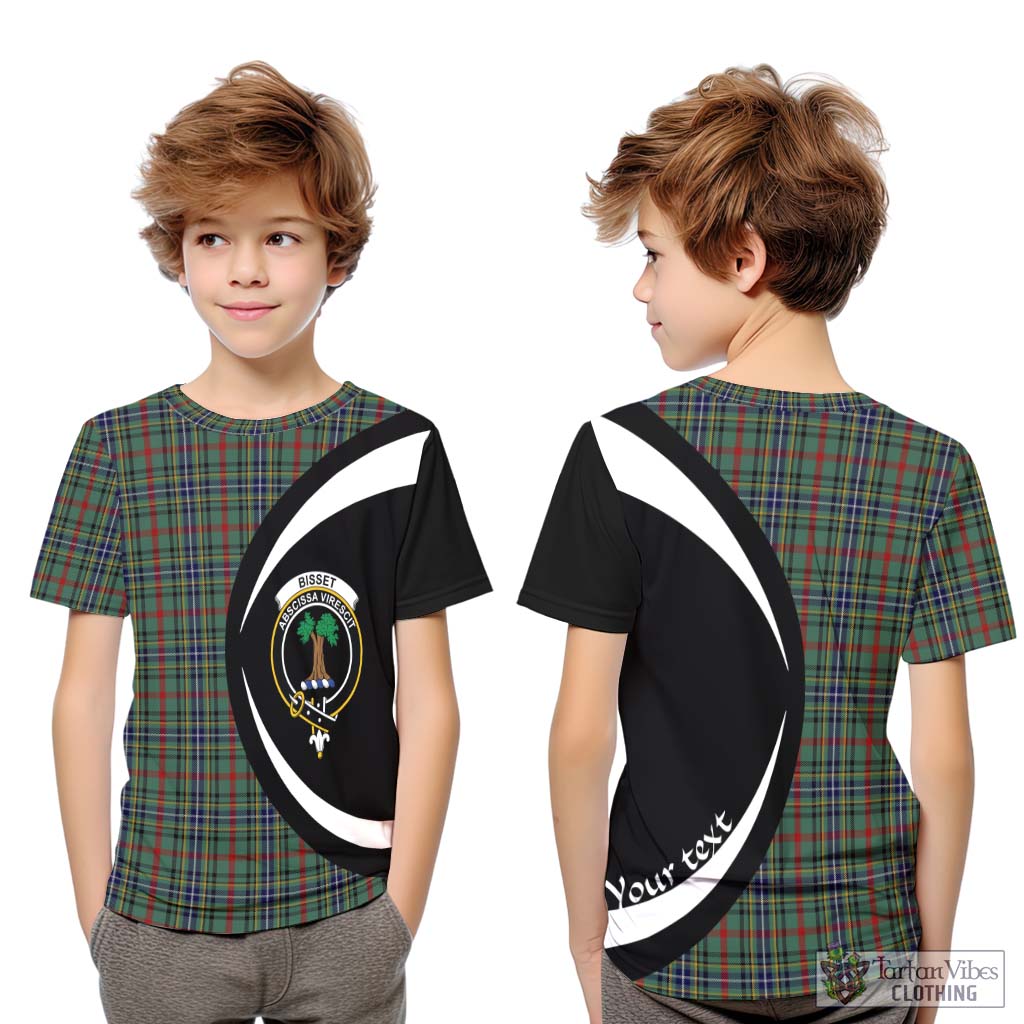 Bisset Tartan Kid T-Shirt with Family Crest Circle Style Youth XL Size14 - Tartan Vibes Clothing