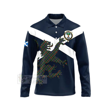 Bisset Tartan Lion Rampant Long Sleeve Polo Shirt Proudly Display Your Heritage with Alba Gu Brath and Clan Name Unisex - Tartan Vibes Clothing