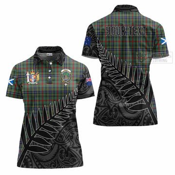 Bisset Crest Tartan Women's Polo Shirt with New Zealand Silver Fern Half Style Women - Tartan Vibes Clothing