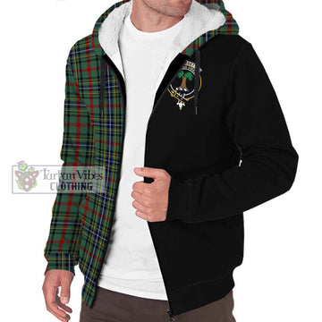 Bisset Tartan Sherpa Hoodie with Family Crest and Half Of Me Style Unisex S - Tartan Vibes Clothing