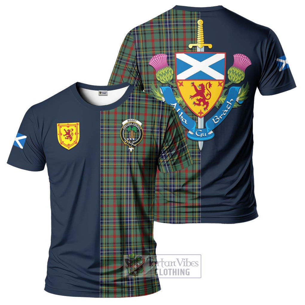 Bisset Tartan T-Shirt Alba with Scottish Lion Royal Arm Half Style Kid's Shirt - Tartan Vibes Clothing
