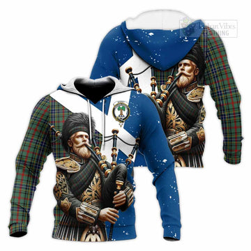 Bisset Tartan Knitted Hoodie with Family Crest Scottish Bagpiper Vibes Unisex Knitted Pullover Hoodie - Tartan Vibes Clothing