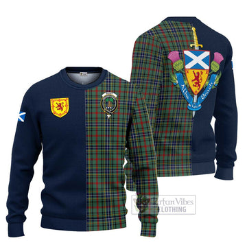 Bisset Tartan Ugly Sweater Alba with Scottish Lion Royal Arm Half Style Unisex - Tartan Vibes Clothing