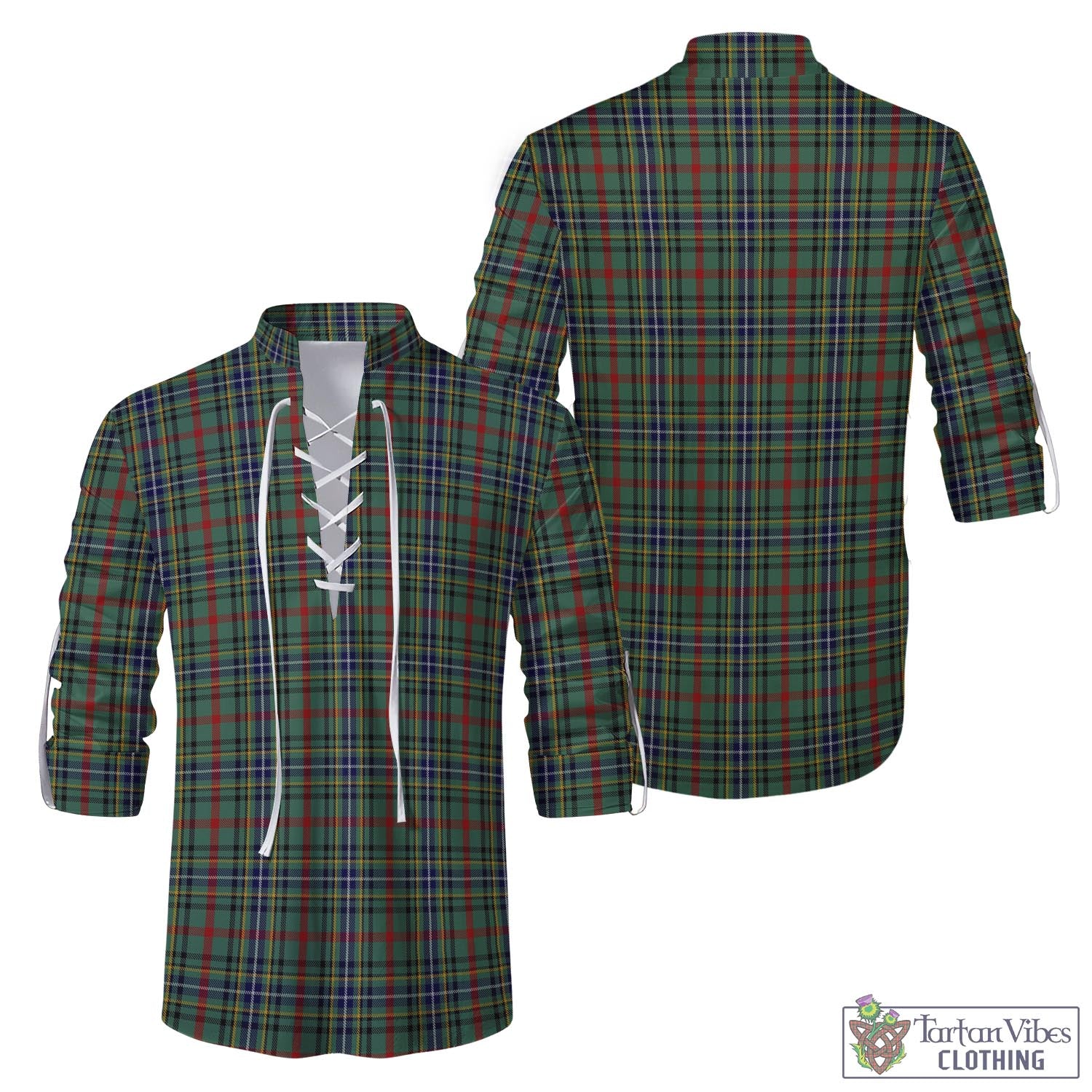 Tartan Vibes Clothing Bisset Tartan Men's Scottish Traditional Jacobite Ghillie Kilt Shirt