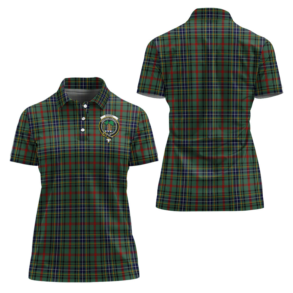 Bisset Tartan Polo Shirt with Family Crest For Women Women - Tartanvibesclothing