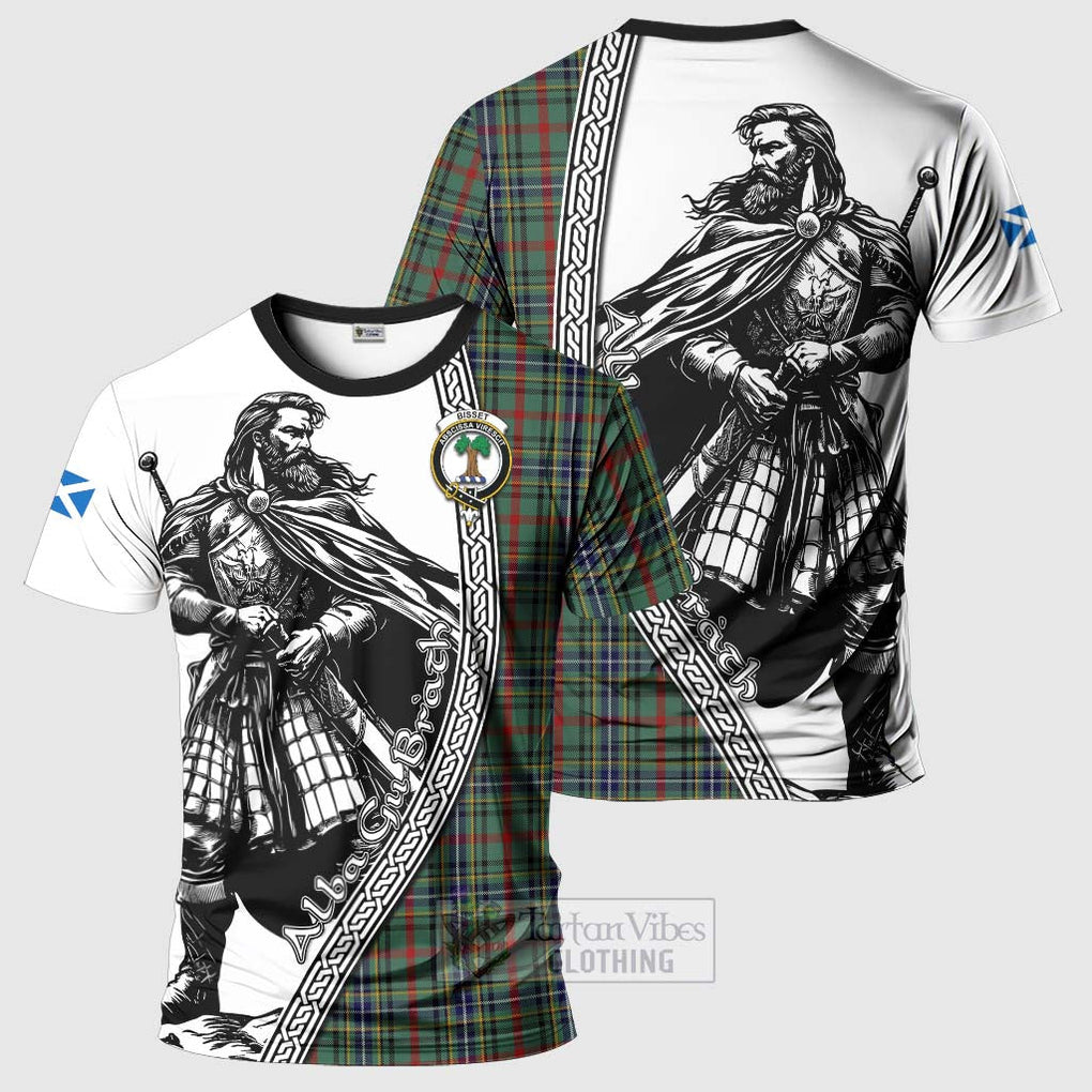 Bisset Tartan Clan Crest T-Shirt with Highlander Warrior Celtic Style Kid's Shirt - Tartan Vibes Clothing