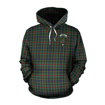 Bisset Tartan Cotton Hoodie with Family Crest and Bearded Skull Holding Bottles of Whiskey Pullover Hoodie XS - Tartan Vibes Clothing