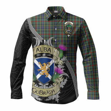 Bisset Tartan Family Crest Long Sleeve Button Shirt Lion Rampant Royal Thistle Shield Celtic Inspired Men's Shirt S - Tartan Vibes Clothing