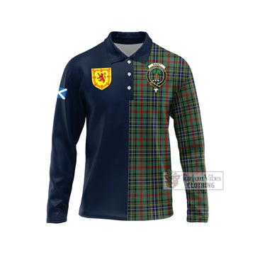 Bisset Tartan Long Sleeve Polo Shirt Alba with Scottish Lion Royal Arm Half Style Unisex - Tartan Vibes Clothing