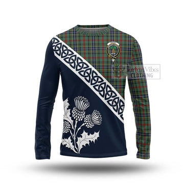 Bisset Tartan Long Sleeve T-Shirt Featuring Thistle and Scotland Map Unisex - Tartan Vibes Clothing