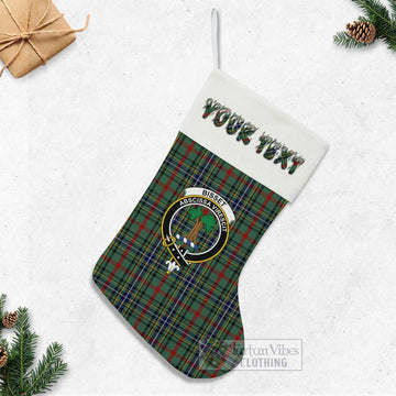Bisset Tartan Family Crest Christmas Stocking with Personalized Text - Tartan Vibes Clothing