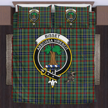 Bisset Tartan Bedding Set with Family Crest US Bedding Set - Tartan Vibes Clothing