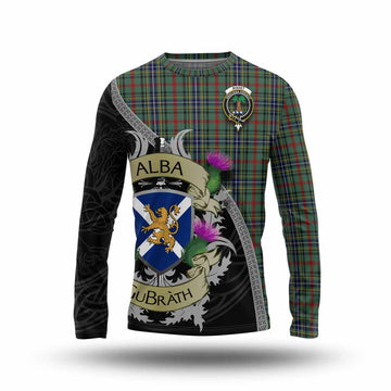 Bisset Tartan Family Crest Long Sleeve T-Shirt Lion Rampant Royal Thistle Shield Celtic Inspired Unisex - Tartan Vibes Clothing