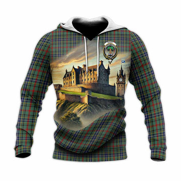 Bisset Tartan Family Crest Knitted Hoodie with Scottish Ancient Castle Style Unisex Knitted Pullover Hoodie - Tartan Vibes Clothing