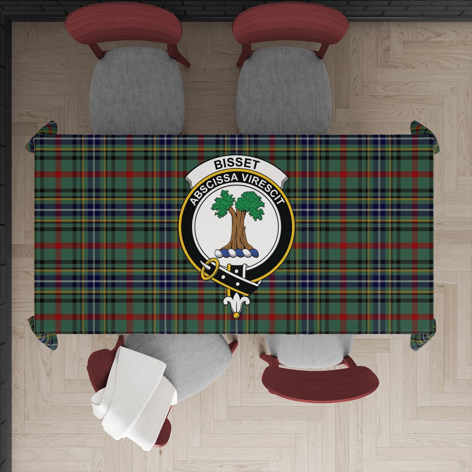 Bisset Tartan Tablecloth with Family Crest XL 57.1"x70.9"(145x180cm) - Tartan Vibes Clothing