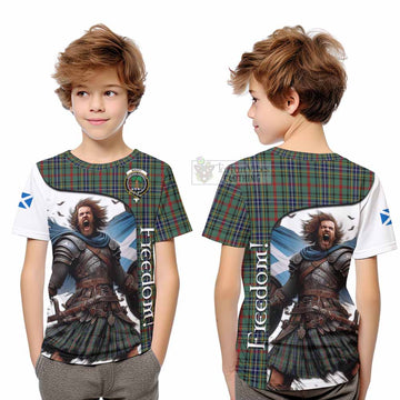 Bisset Crest Tartan Kid T-Shirt Inspired by the Freedom of Scottish Warrior - Tartan Vibes Clothing
