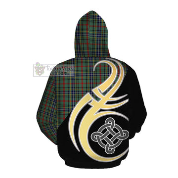 Bisset Tartan Cotton Hoodie with Family Crest and Celtic Symbol Style Pullover Hoodie - Tartan Vibes Clothing