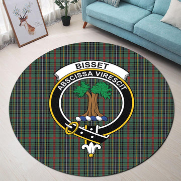 Bisset Tartan Round Rug with Family Crest - Tartan Vibes Clothing