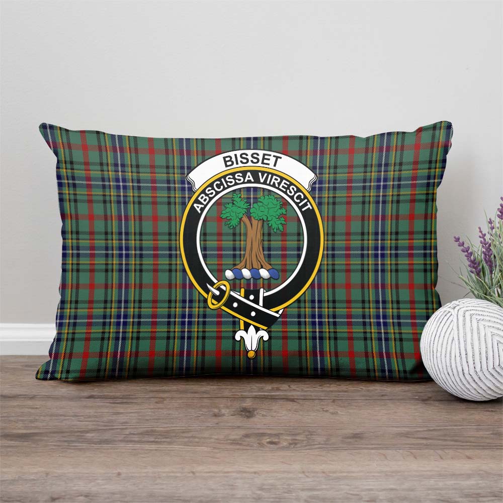 Bisset Tartan Pillow Cover with Family Crest - Tartan Vibes Clothing