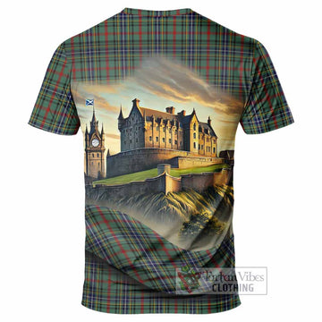 Bisset Tartan Family Crest T-Shirt with Scottish Ancient Castle Style - Tartan Vibes Clothing