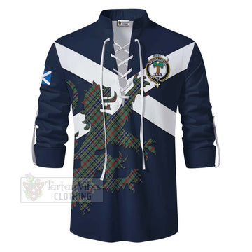 Bisset Tartan Lion Rampant Ghillie Kilt Shirt Proudly Display Your Heritage with Alba Gu Brath and Clan Name - Tartan Vibes Clothing