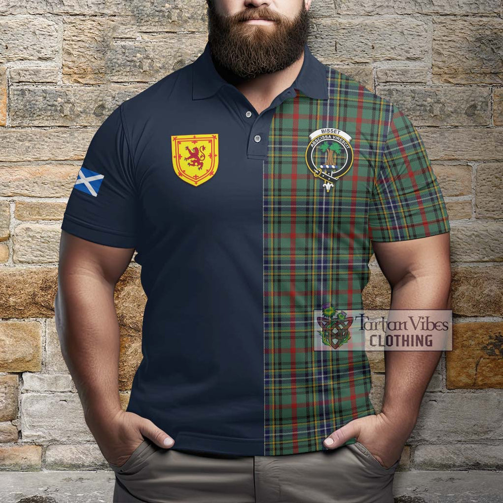 Tartan Vibes Clothing Bisset Tartan Polo Shirt with Scottish Lion Royal Arm Half Style