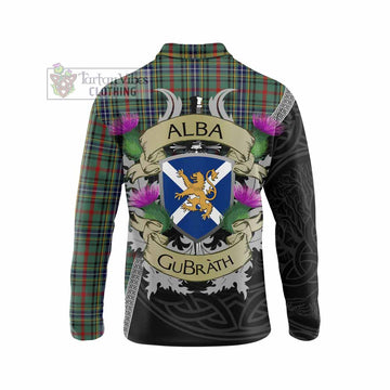 Bisset Tartan Family Crest Long Sleeve Polo Shirt Lion Rampant Royal Thistle Shield Celtic Inspired - Tartan Vibes Clothing