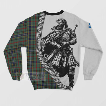 Bisset Tartan Clan Crest Sweatshirt with Highlander Warrior Celtic Style - Tartan Vibes Clothing