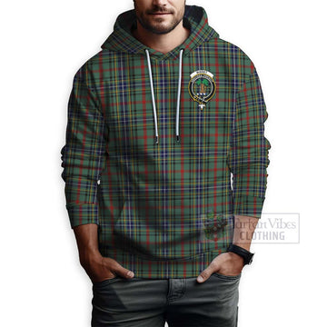 Bisset Tartan Hoodie with Family Crest and Bearded Skull Holding Bottles of Whiskey - Tartan Vibes Clothing