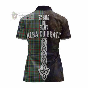 Bisset Tartan Family Crest Women's Polo Shirt Alba Gu Brath Be Brave Lion Ancient Style - Tartan Vibes Clothing
