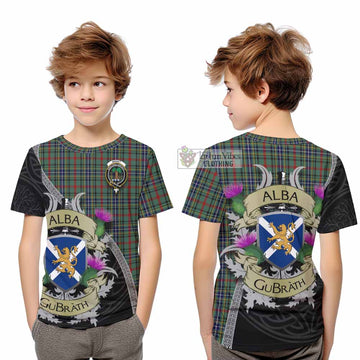 Bisset Tartan Family Crest Kid T-Shirt Lion Rampant Royal Thistle Shield Celtic Inspired - Tartan Vibes Clothing