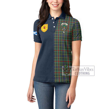 Bisset Tartan Women's Polo Shirt Alba with Scottish Lion Royal Arm Half Style - Tartan Vibes Clothing