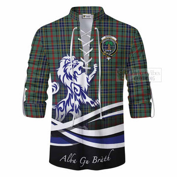 Bisset Tartan Ghillie Kilt Shirt with Alba Gu Brath Regal Lion Emblem - Tartan Vibes Clothing