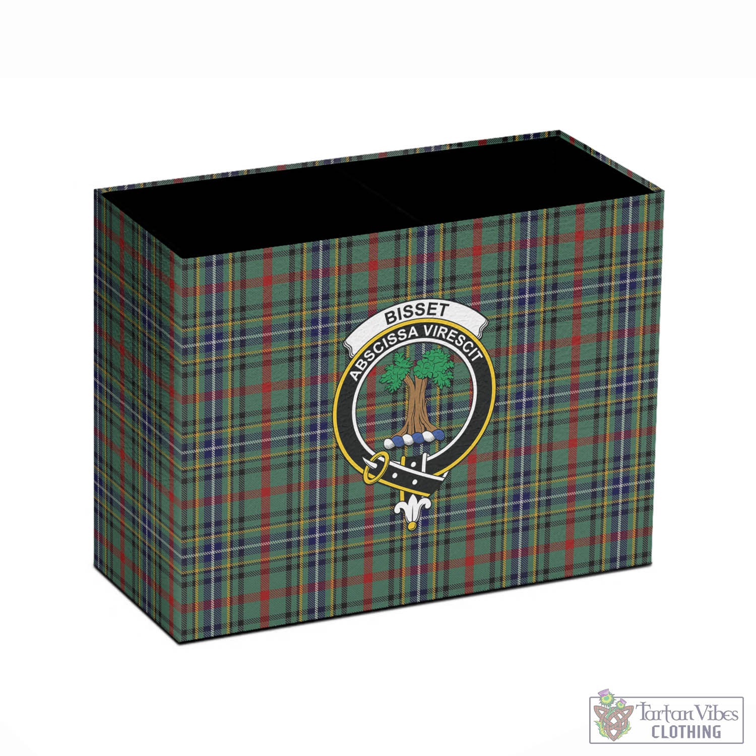 Bisset Tartan Pen Holder with Family Crest - Tartan Vibes Clothing