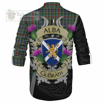 Bisset Tartan Family Crest Ghillie Kilt Shirt Lion Rampant Royal Thistle Shield Celtic Inspired - Tartan Vibes Clothing