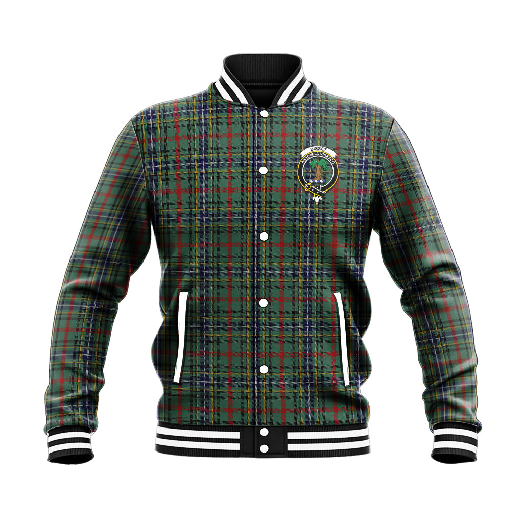 Bisset Tartan Baseball Jacket with Family Crest - Tartan Vibes Clothing
