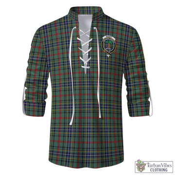Bisset Tartan Men's Scottish Traditional Jacobite Ghillie Kilt Shirt with Family Crest - Tartan Vibes Clothing