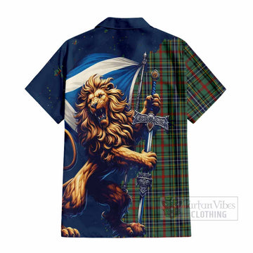 Bisset Tartan Family Crest Hawaiian Shirt with Scottish Majestic Lion - Tartan Vibes Clothing
