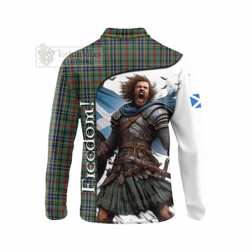 Bisset Crest Tartan Long Sleeve Polo Shirt Inspired by the Freedom of Scottish Warrior - Tartan Vibes Clothing