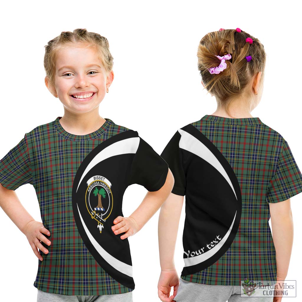 Bisset Tartan Kid T-Shirt with Family Crest Circle Style - Tartan Vibes Clothing