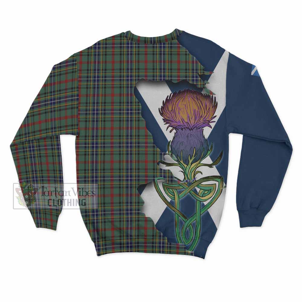 Tartan Vibes Clothing Bisset Tartan Family Crest Sweatshirt Scottish Thistle Celtic Inspired