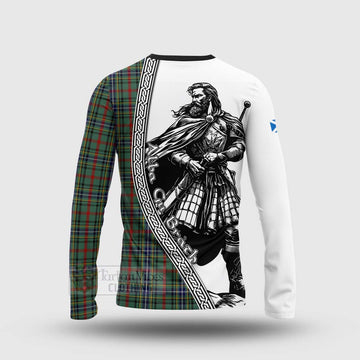 Bisset Tartan Clan Crest Long Sleeve T-Shirt with Highlander Warrior Celtic Style - Tartan Vibes Clothing