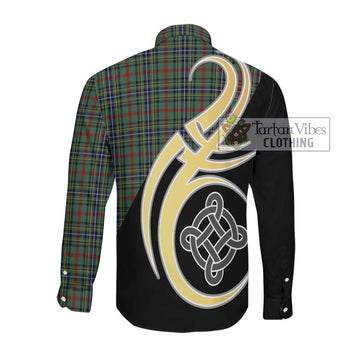 Bisset Tartan Long Sleeve Button Shirt with Family Crest and Celtic Symbol Style Men's Shirt - Tartan Vibes Clothing
