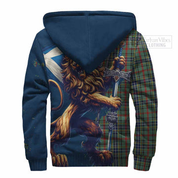 Bisset Tartan Family Crest Sherpa Hoodie with Scottish Majestic Lion - Tartan Vibes Clothing