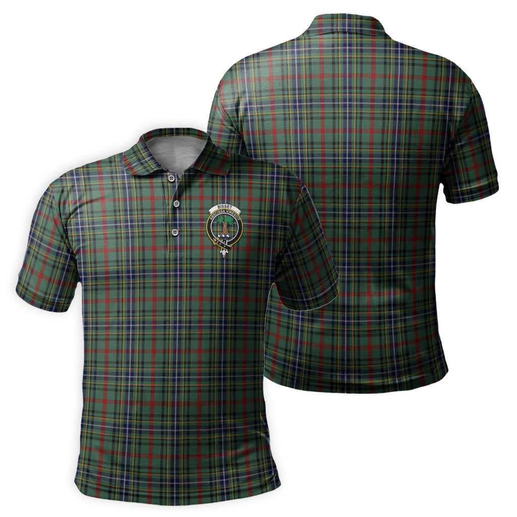 Bisset Tartan Men's Polo Shirt with Family Crest - Tartanvibesclothing