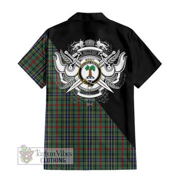 Bisset Tartan Hawaiian Shirt with Family Crest and Military Logo Style - Tartan Vibes Clothing
