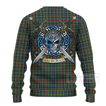 Bisset Tartan Ugly Sweater with Family Crest Celtic Skull Style - Tartan Vibes Clothing